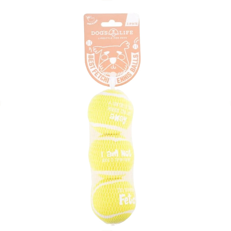 Dog's Life Best Fetch-it Tennis Balls Medium 3 pack