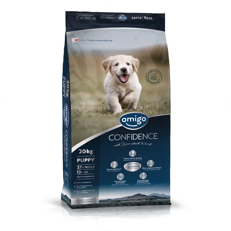 Amigo Confidence Hypoallergenic Puppy Ostrich & Lamb Dog Food All Breeds