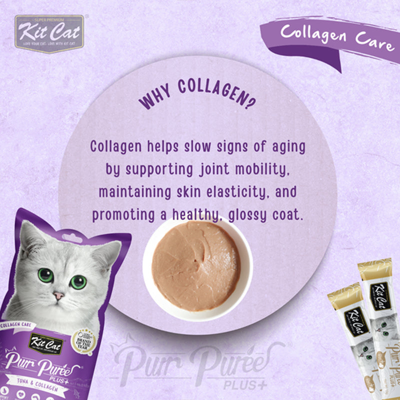 Kit Cat Purr Puree Plus+ Collagen Care Liquid Snack 4x15g