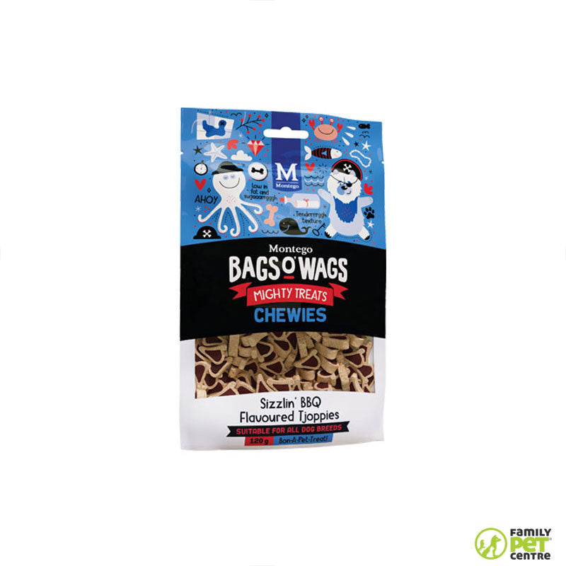 Montego Bags O' Wags Chewies  Dog Treats - BBQ Tjoppies