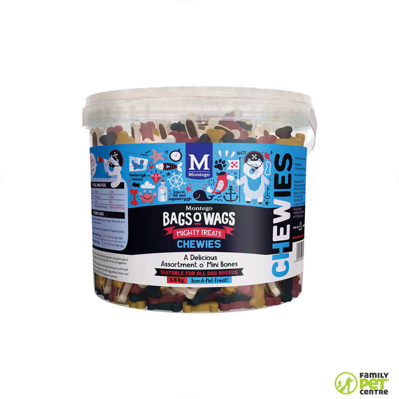 Montego Bags O' Wags Chewies Dog Treats - Mini Bones
