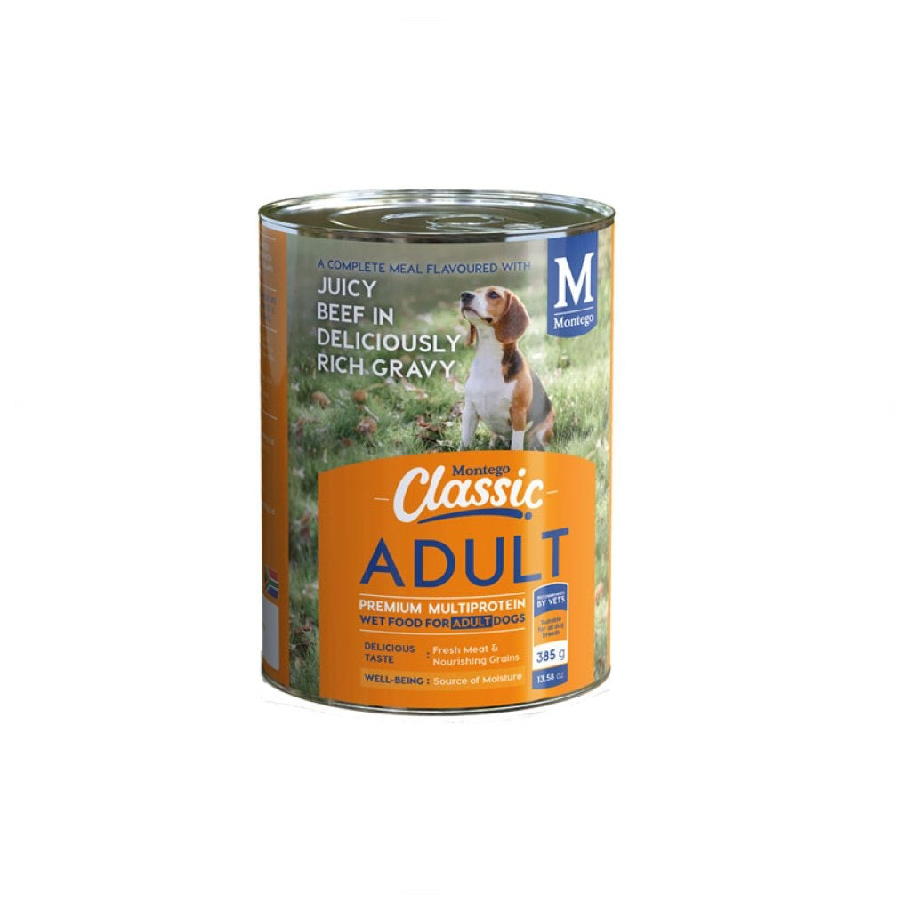Montego Classic Canned Adult Dog Food Juicy Beef in Deliciously Rich Gravy