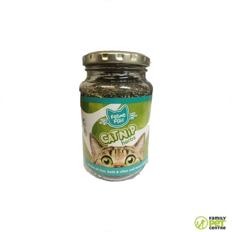 Feline Flair Catnip Herbs In Glass Jar