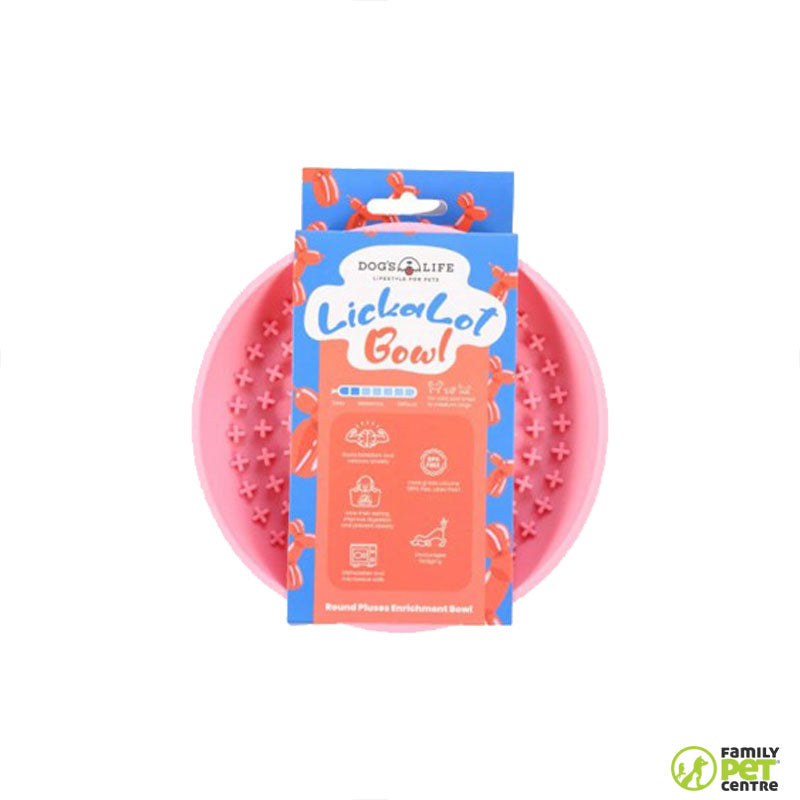 Dogs Life Lickalot Round Pluses Enrichment Bowl
