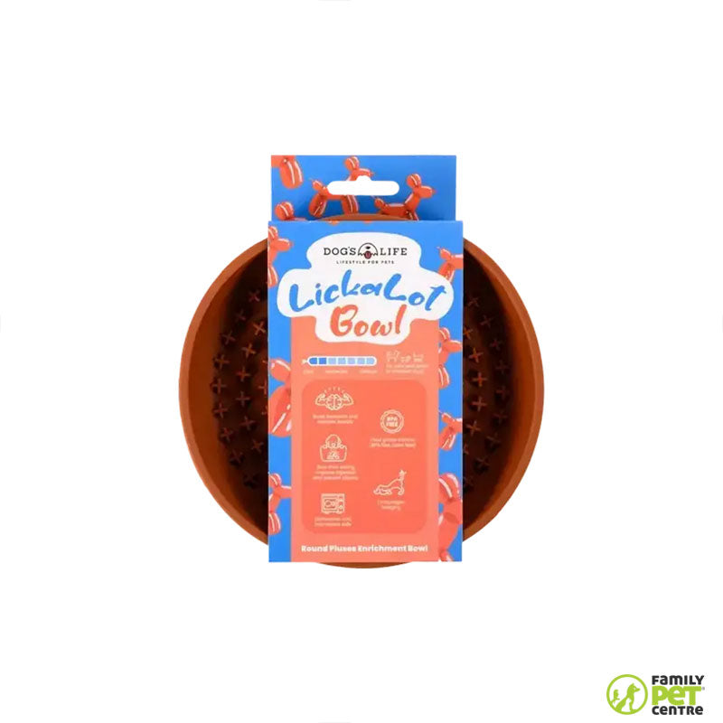 Dogs Life Lickalot Round Pluses Enrichment Bowl