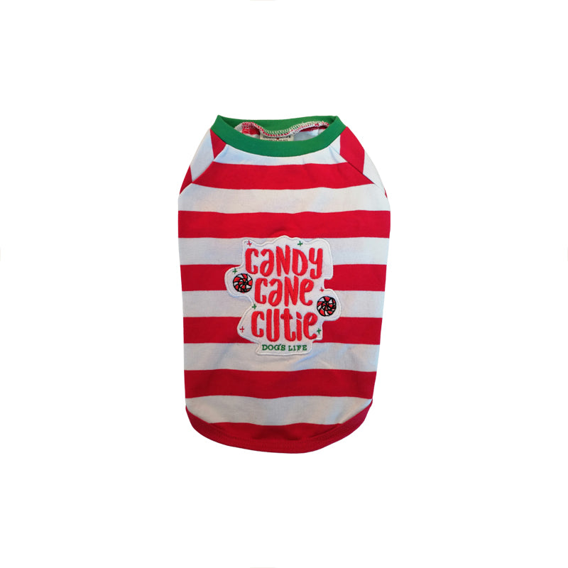 Dog's Life Christmas T-Shirt Candy Cane Cutie
