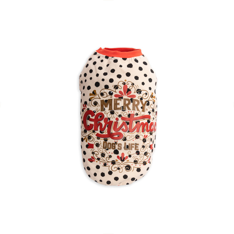 Dog's Life T-Shirt Polka Dot Merry Christmas