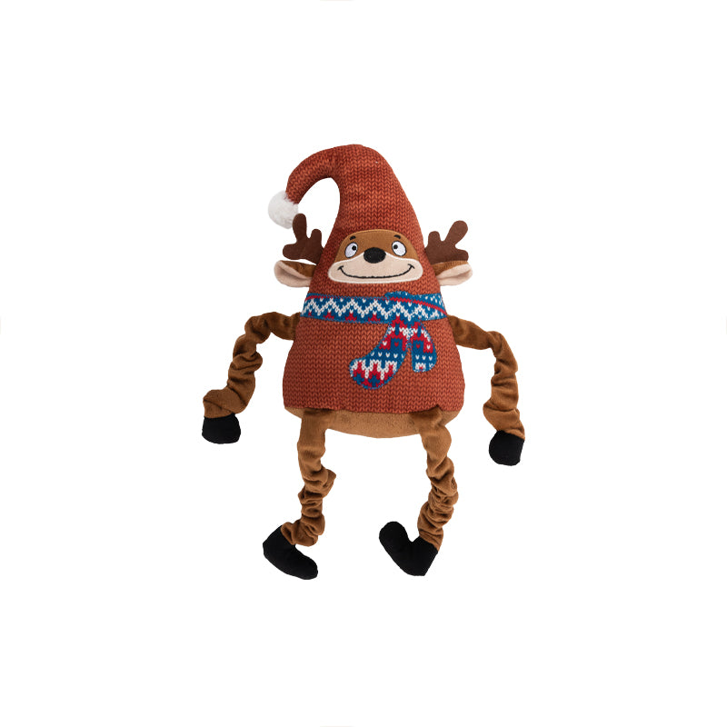 Dog's Life Christmas Toy Reindeer With Bungee Arms & Legs 38cm