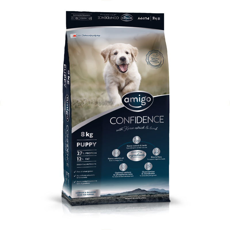 Amigo Confidence Hypoallergenic Puppy Ostrich & Lamb Dog Food All Breeds