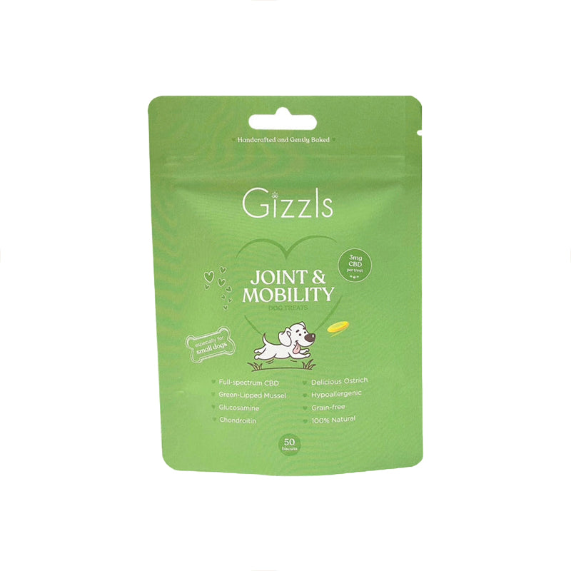 Gizzls Ostrich CBD Dog Treats for Joint & Mobility Small Dogs