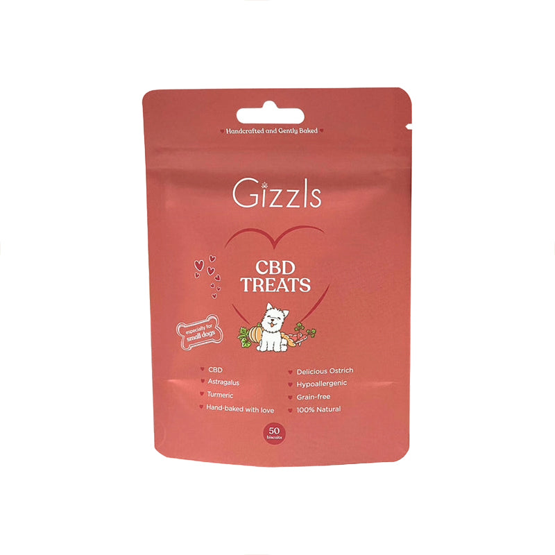 Gizzls Ostrich CBD Dog Treats for Small Dogs 50 Treats