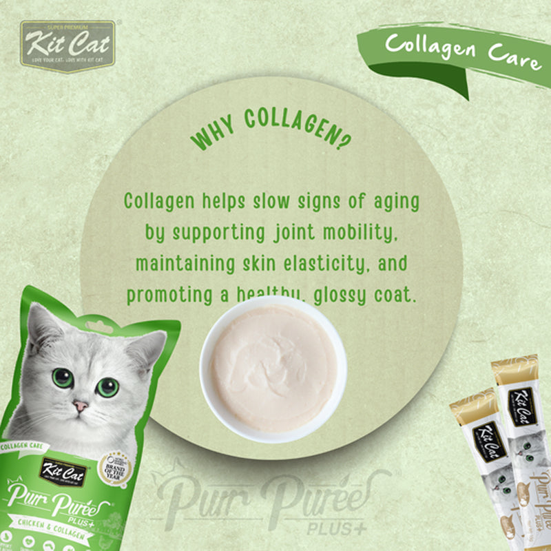 Kit Cat Purr Puree Plus+ Collagen Care Liquid Snack 4x15g
