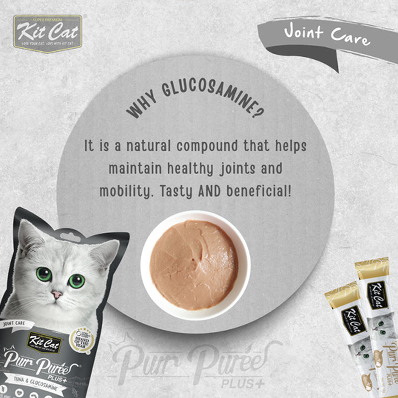 Kit Cat Purr Puree Plus+ Joint Care Liquid Snack 4x15g