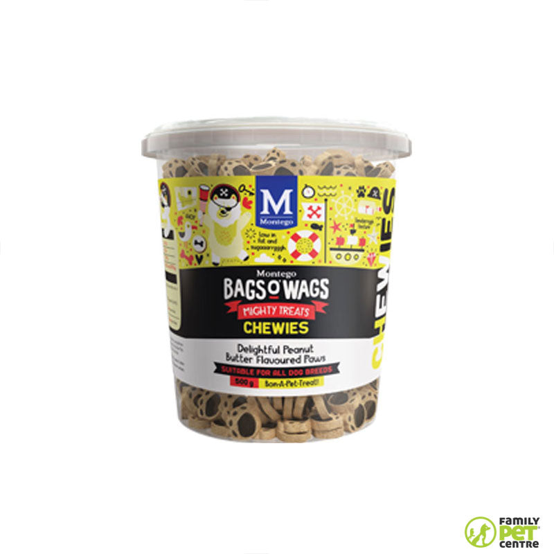 Montego Bags O' Wags Chewies  Dog Treats - Peanut Butter Paws