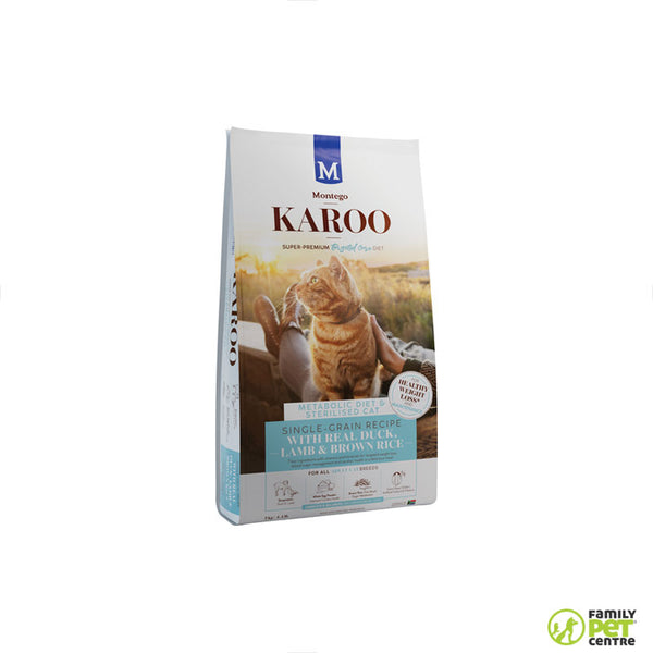 Photo inspiration: Visual Reference: Montego Karoo Adult Duck Lamb Metabolic Sterilised Cat Food