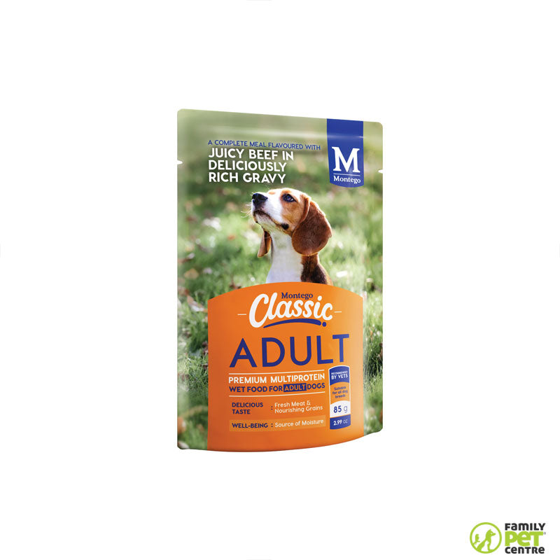 Montego Classic Canned Adult Dog Food - Juicy Beef in Deliciously Rich Gravy