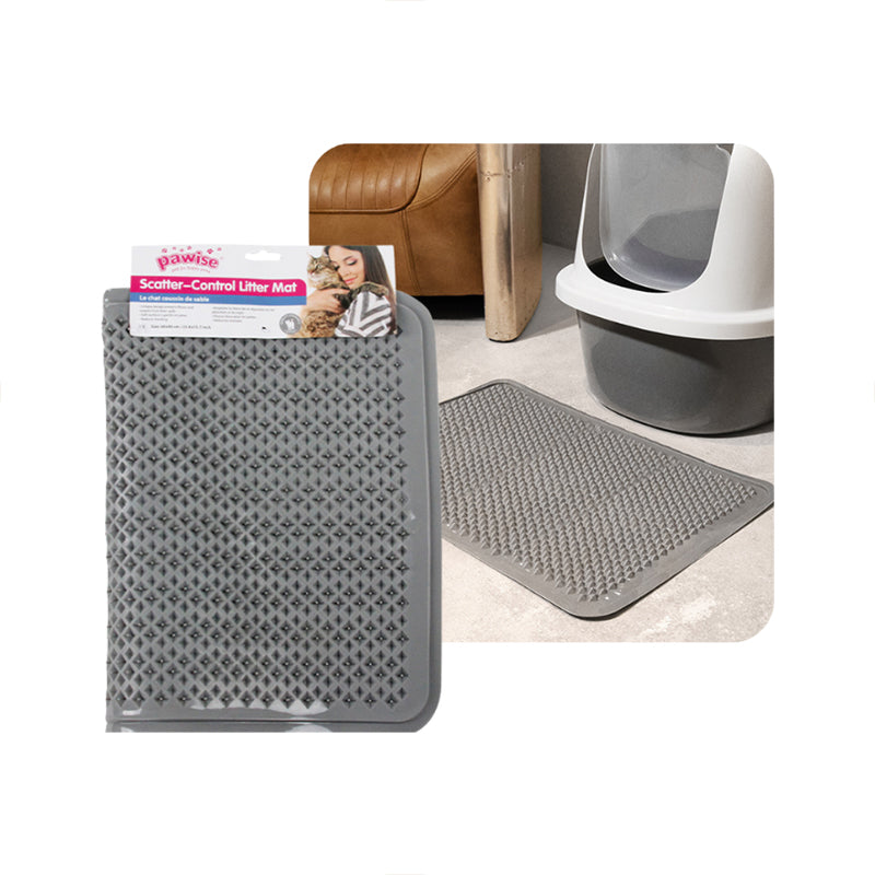 Pawise Cat Litter Mat Rectangle Grey