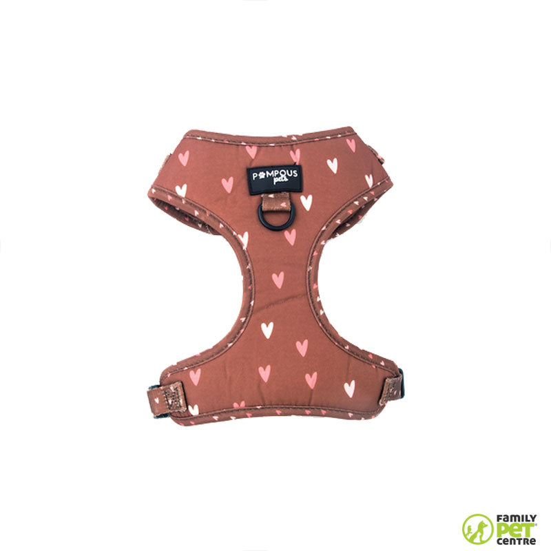 Pompous Terracotta Love Adjustable Dog Harness