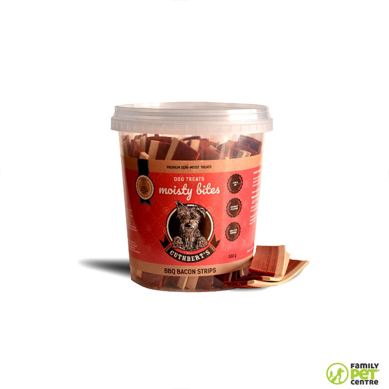 Cuthberts Semi-Moist BBQ Bacon Strip Dog Treat