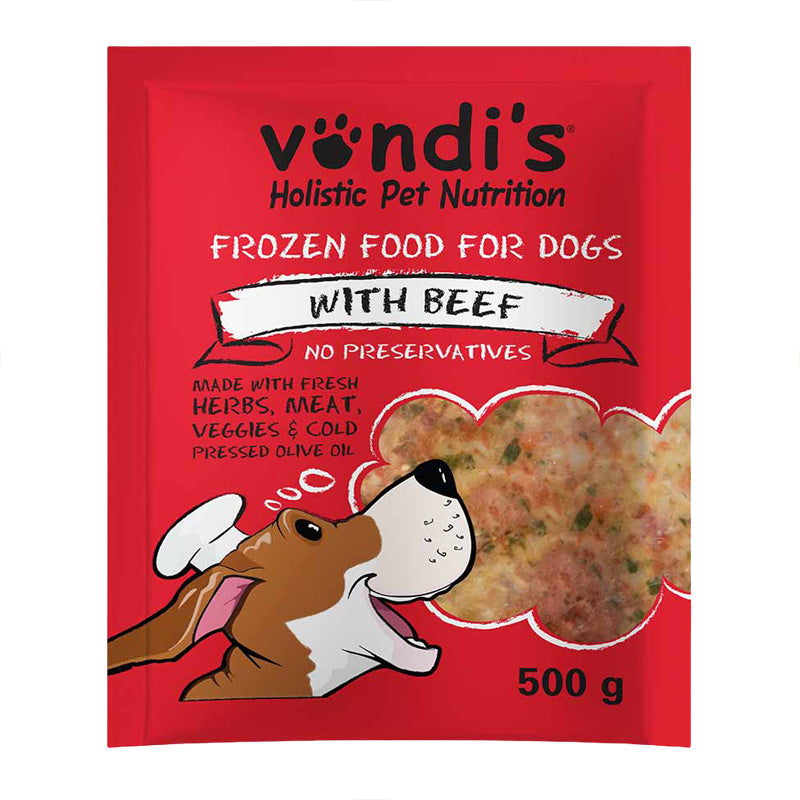 Vondis Fresh Frozen Dog Food Beef & Tripe 500g