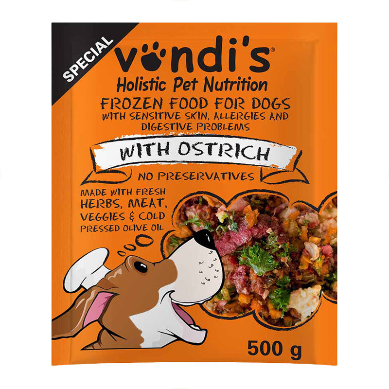 Vondis Fresh Frozen Dog Food Special Ostrich 500g