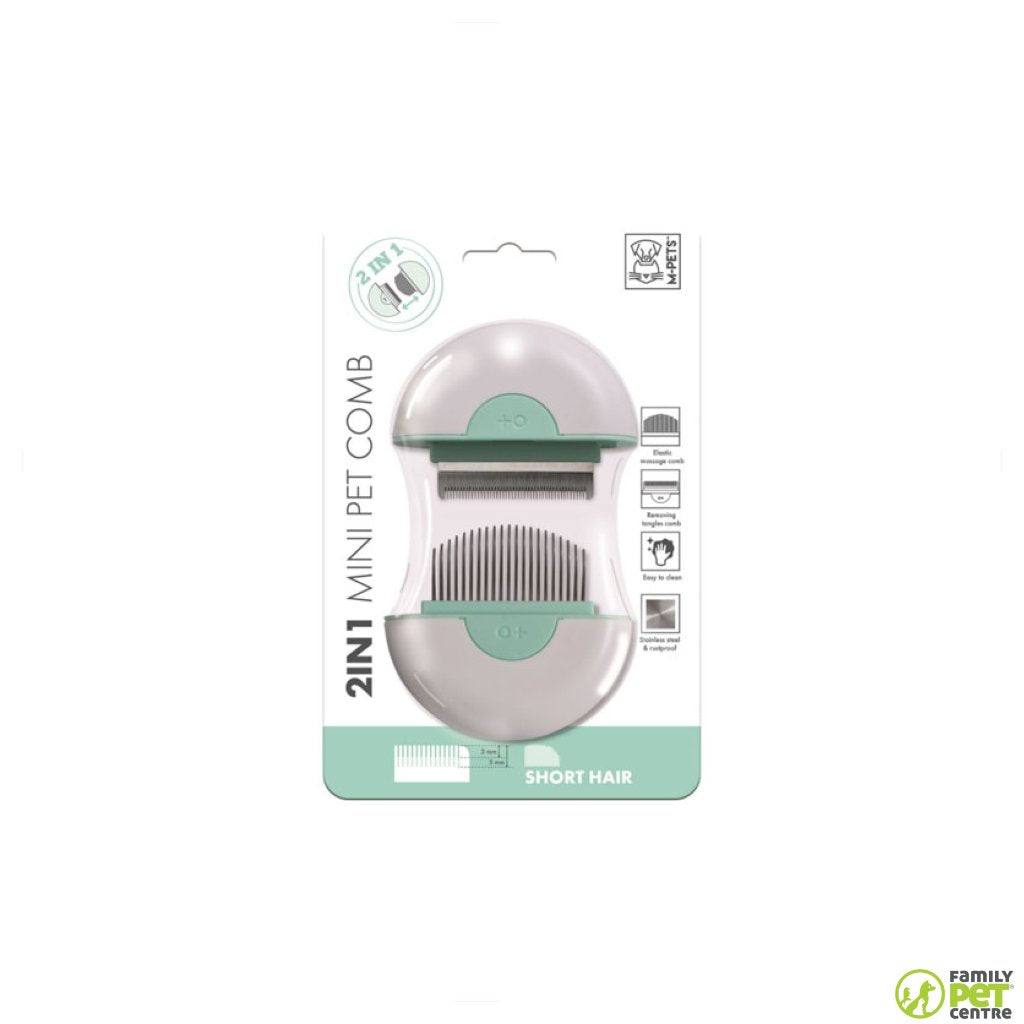 M-Pets 2 in 1 Mini Pet Comb Short Hair