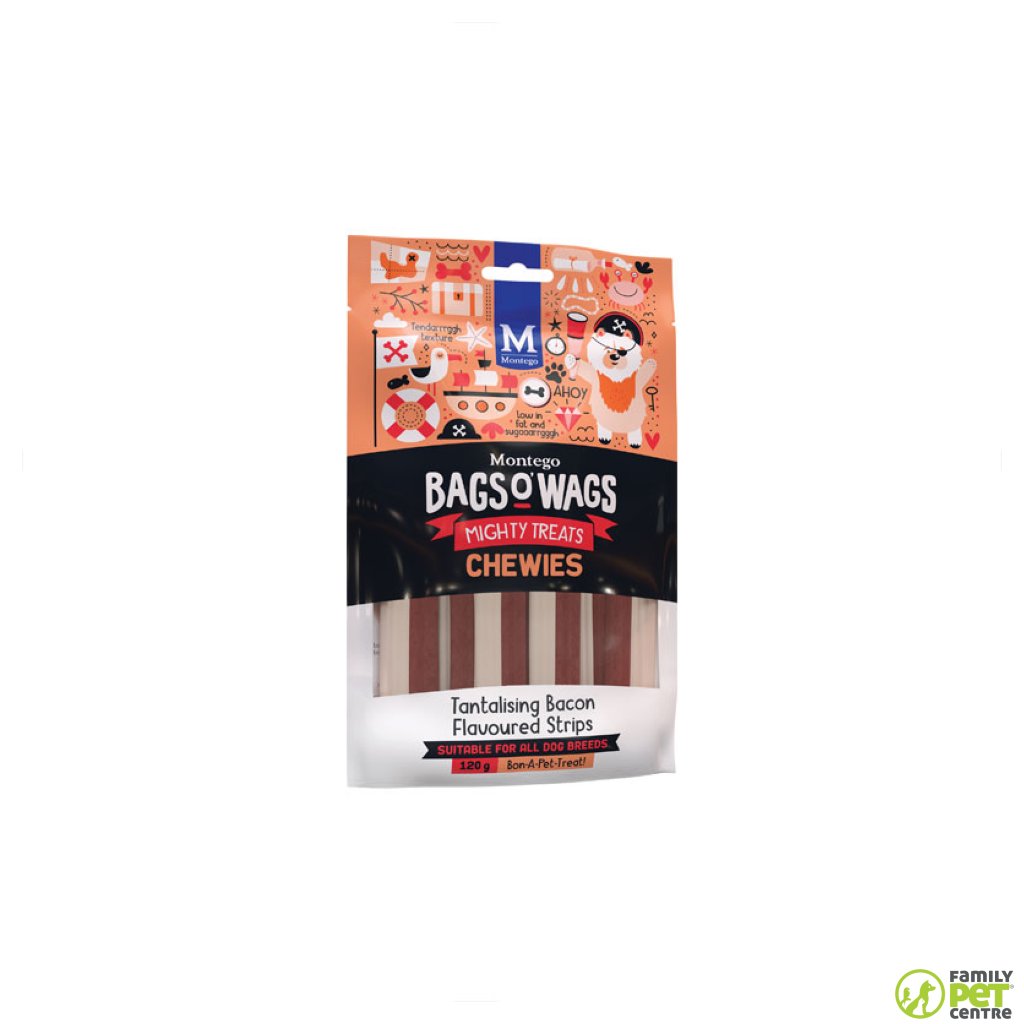 Montego Bags O' Wags Chewies Dog Treats - Bacon