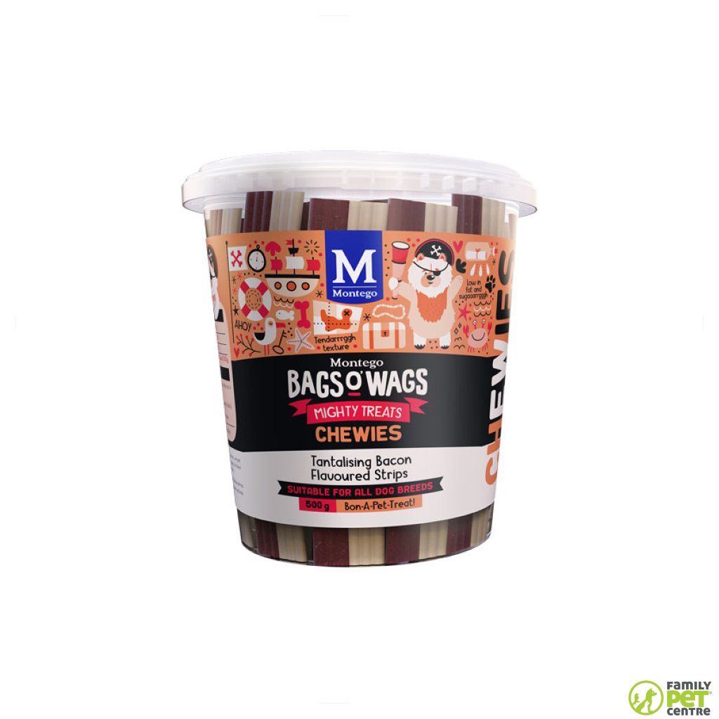 Montego Bags O' Wags Chewies Dog Treats - Bacon