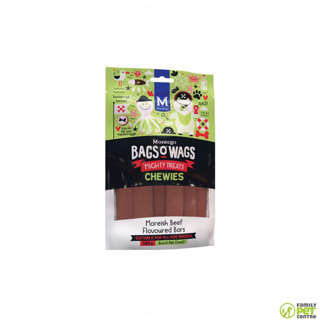 Montego Bags O' Wags Chewies Dog Treats - Beefy