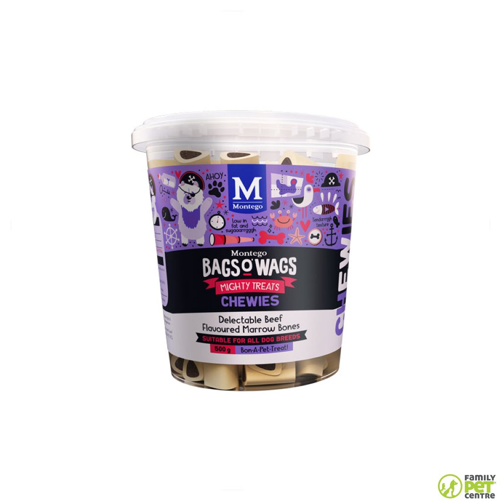 Montego Bags O' Wags Chewies Dog Treats - Marrow Bones