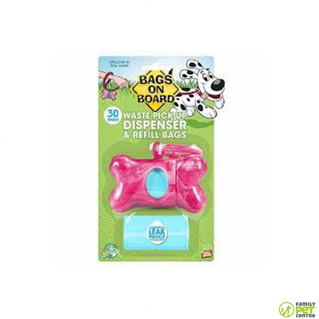 Bags On Board Bone Shaped Dispenser With Roll Of Waste Bags