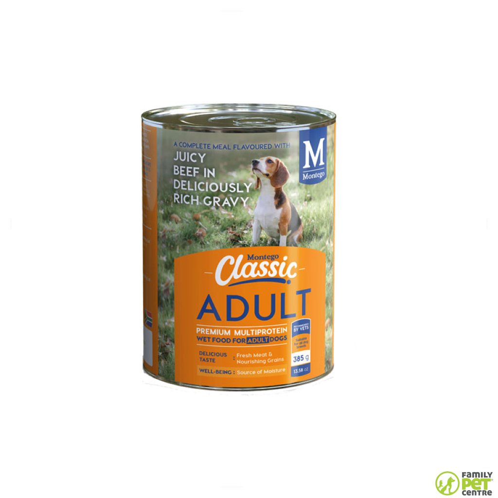 Montego Classic Canned Adult Dog Food - Juicy Beef in Deliciously Rich Gravy