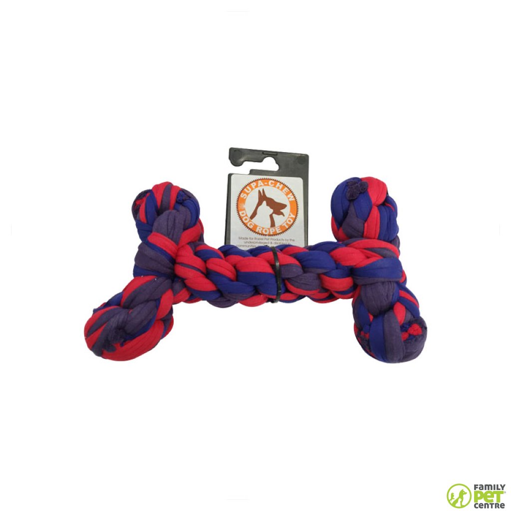 Supa Chew Cotton Rope Chew Bone Dog Toy