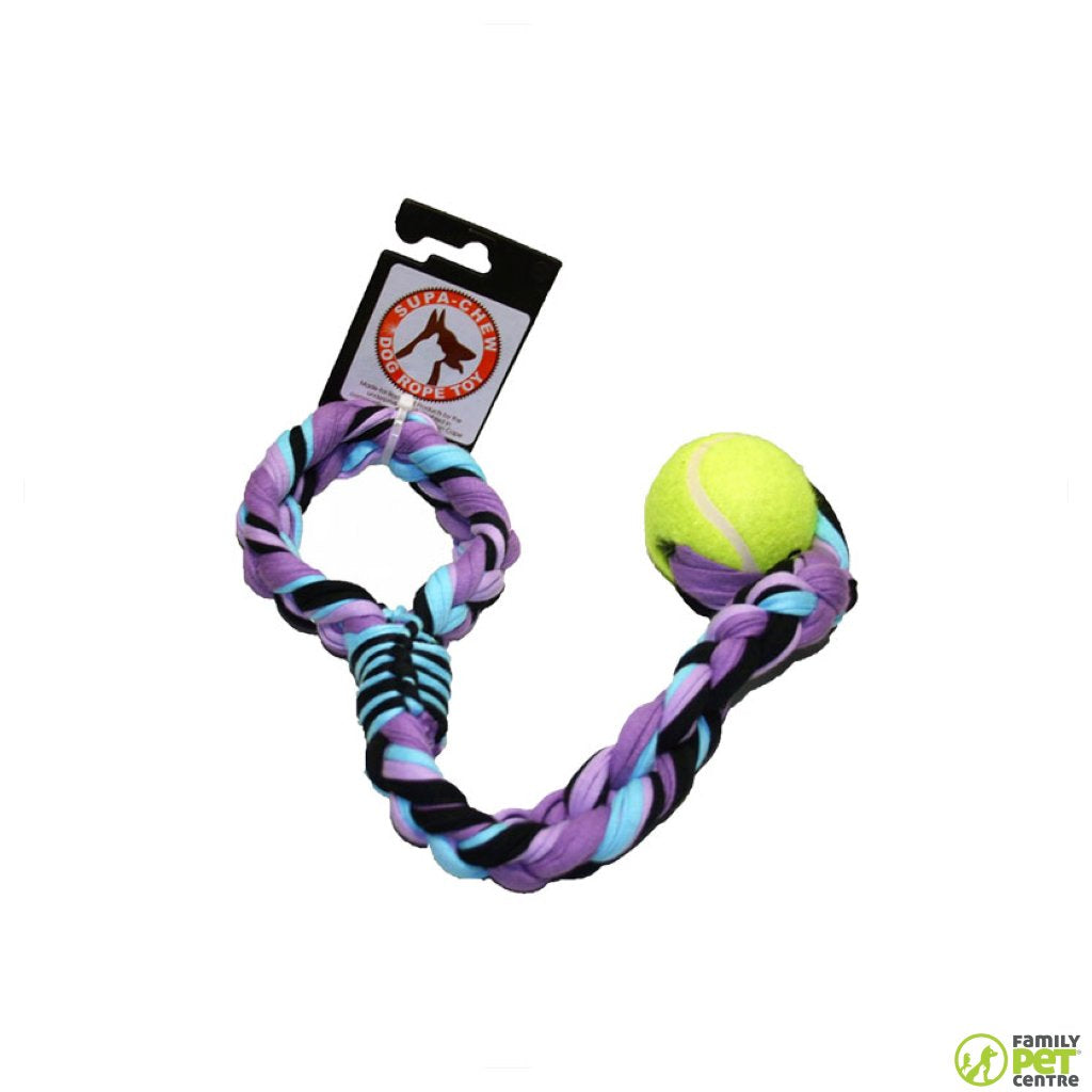 Supa Chew Cotton Sling Rope Dog Toy With 1 Ball