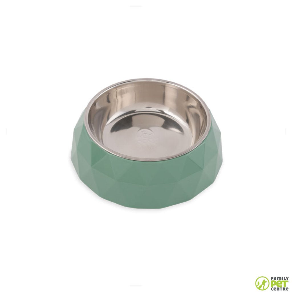 Dog's Life Diamond Melamine Stainless Steel Dog Bowl