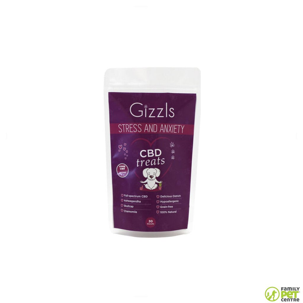 Gizzls Healthy Ostrich CBD Dog Treats for Stress & Anxiety