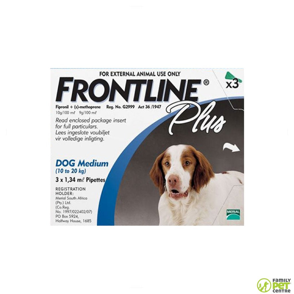 Frontline Plus for Dogs Tick & Flea Spot On Treatment 3pack