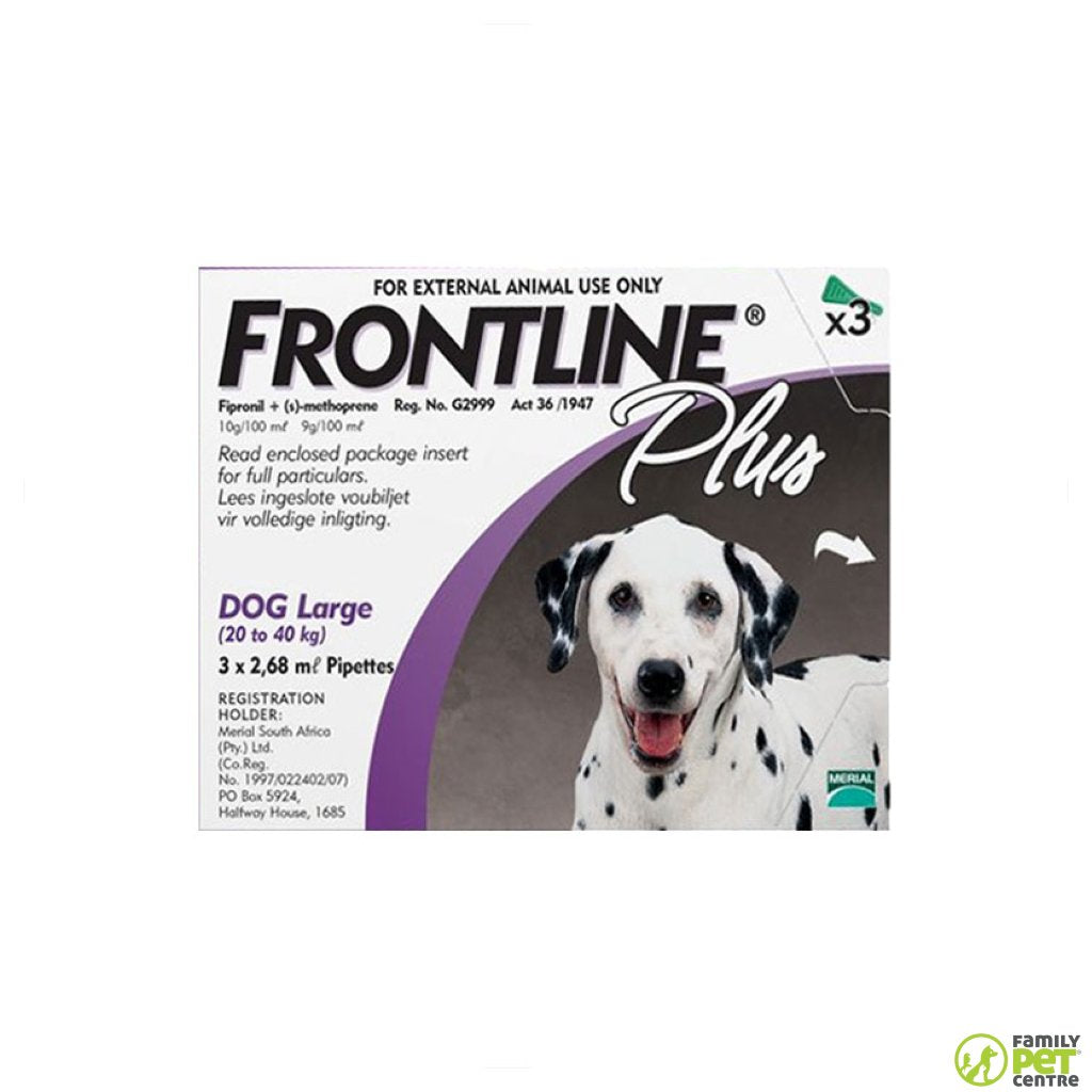 Frontline Plus for Dogs Tick & Flea Spot On Treatment 3pack