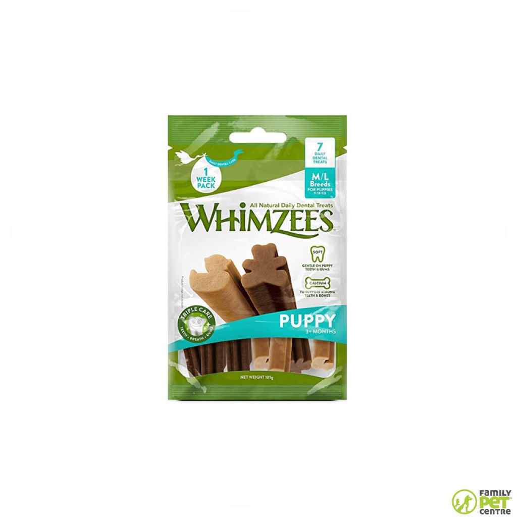 Whimzees Puppy Dental Sticks Value Bag 14 Pieces Family Pet Centre