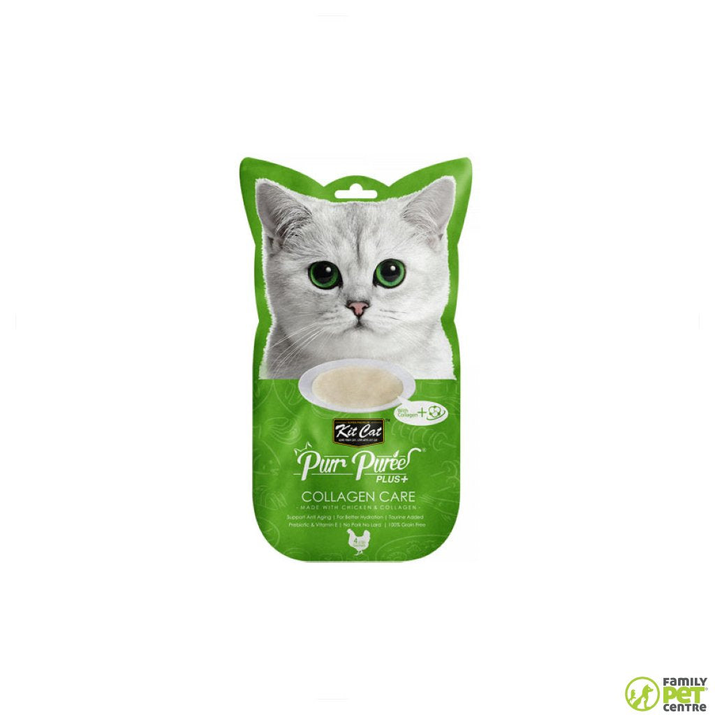 Kit Cat Purr Puree Cat Treat Collagen Care Chicken