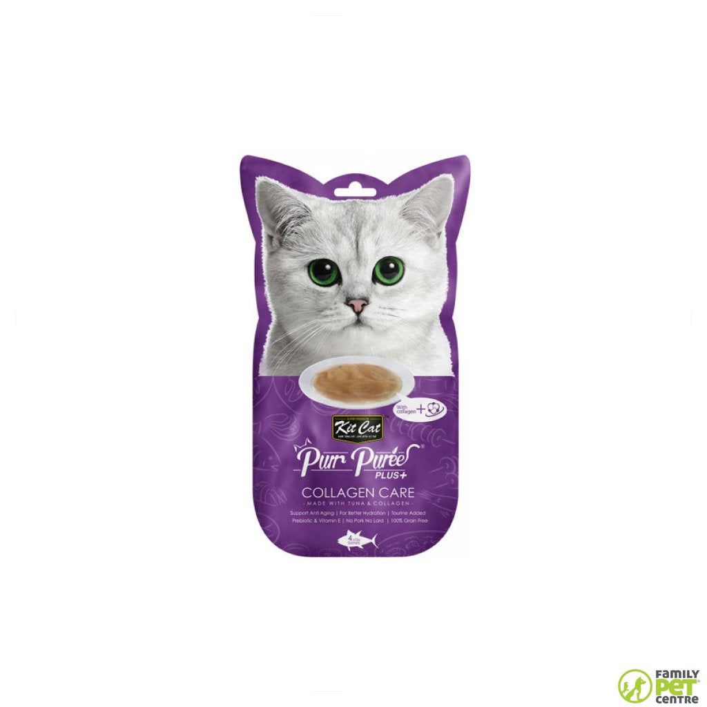 Kit Cat Purr Puree Cat Treat Collagen Care Tuna