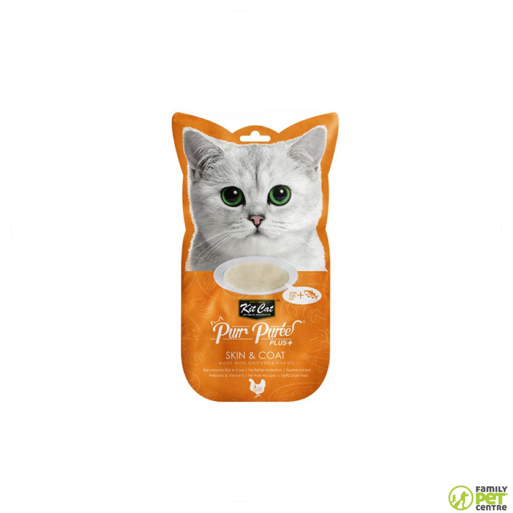 Kit Cat Purr Puree cat Treat Skin & Coat Care Chicken