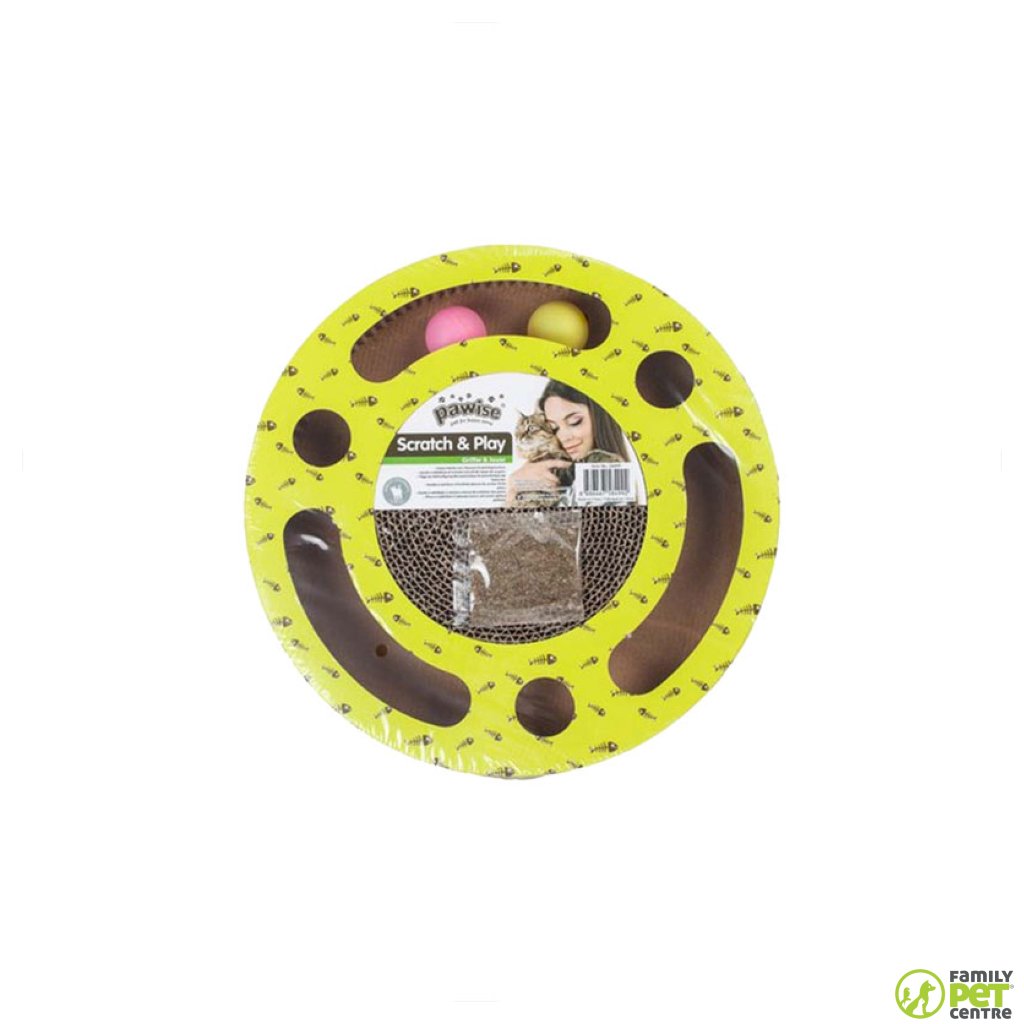 Pawise Round Scratch & Play Cardboard Cat Scratcher